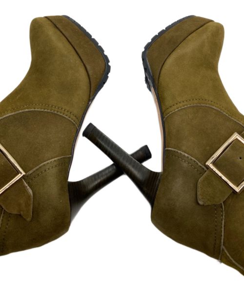JIMMY CHOO（ジミーチュウ）JIMMY CHOO (ジミーチュウ) ボアスウェードブーツ カーキ サイズ:36 1/2の古着・服飾アイテム