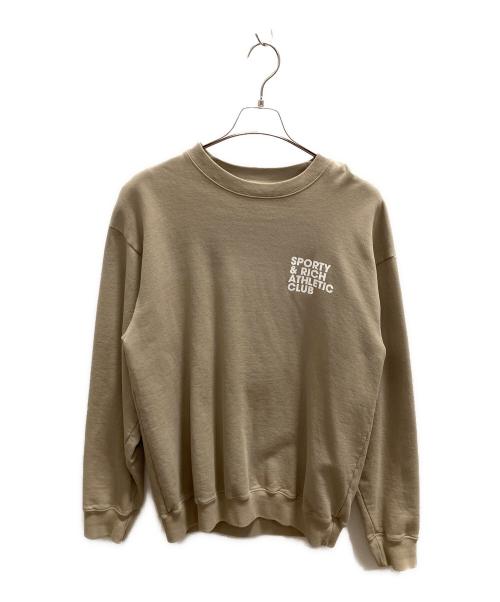Sporty & Rich（スポーティーアンドリッチ）Sporty & Rich (スポーティーアンドリッチ) ロゴプリントスウェット ベージュ サイズ:Ｌの古着・服飾アイテム