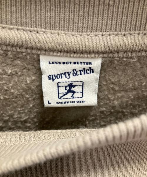 Sporty & Rich（スポーティーアンドリッチ）Sporty & Rich (スポーティーアンドリッチ) ロゴプリントスウェット ベージュ サイズ:Ｌの古着・服飾アイテム