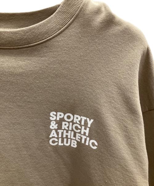 Sporty & Rich（スポーティーアンドリッチ）Sporty & Rich (スポーティーアンドリッチ) ロゴプリントスウェット ベージュ サイズ:Ｌの古着・服飾アイテム