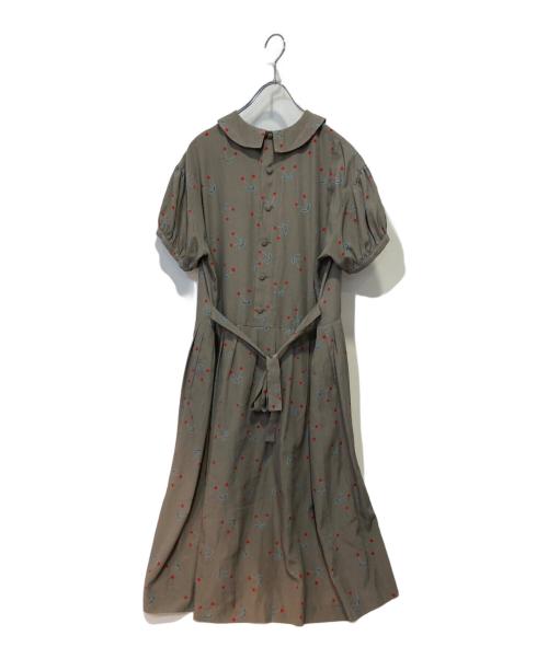 PINK HOUSE（ピンクハウス）PINK HOUSE (ピンクハウス) チェリープリントワンピース グレー サイズ:Freeの古着・服飾アイテム