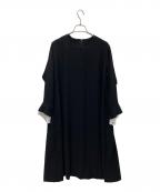 BEARDSLEYビアズリー）の古着「袖口レースワンピース」｜ブラック