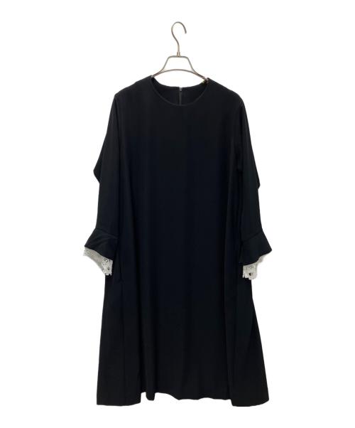BEARDSLEY（ビアズリー）BEARDSLEY (ビアズリー) 袖口レースワンピース ブラック サイズ:Freeの古着・服飾アイテム