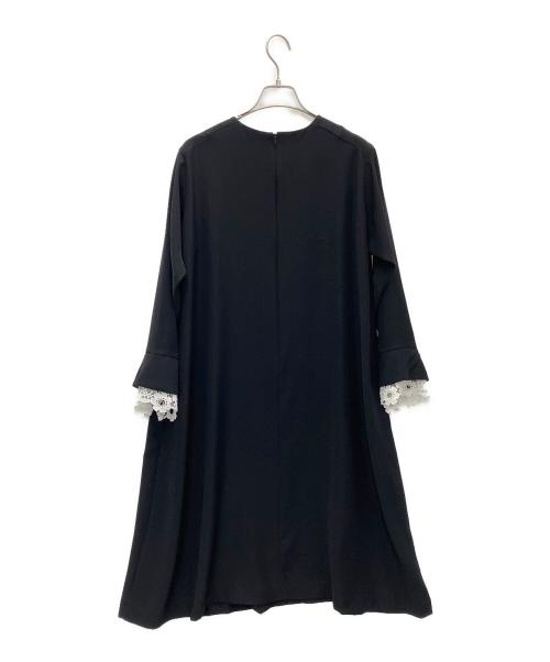 BEARDSLEY（ビアズリー）BEARDSLEY (ビアズリー) 袖口レースワンピース ブラック サイズ:Freeの古着・服飾アイテム