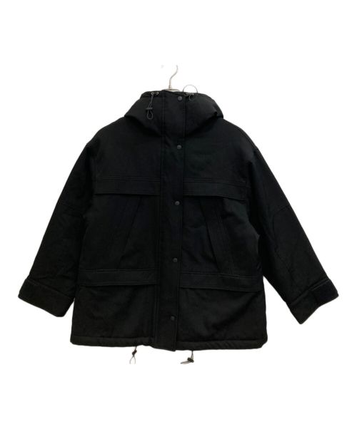 icB（アイシービー）icB (アイシービー) ウールギャバ フーデッドコート ブラック サイズ:4の古着・服飾アイテム