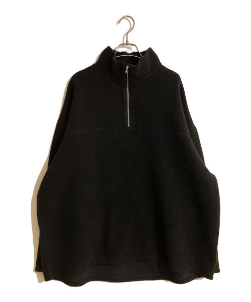Blanc YM（ブランワイエム）Blanc YM (ブランワイエム) ハーフジップスウェット ブラック サイズ:Mの古着・服飾アイテム