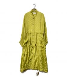 sara mallika（サラマリカ）の古着「Square Stitch Long Coat」｜イエロー