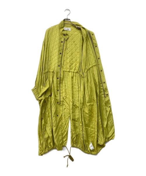 sara mallika（サラマリカ）sara mallika (サラマリカ) Square Stitch Long Coat イエロー サイズ:Sの古着・服飾アイテム