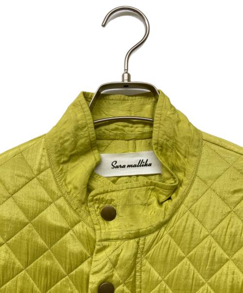 sara mallika（サラマリカ）sara mallika (サラマリカ) Square Stitch Long Coat イエロー サイズ:Sの古着・服飾アイテム