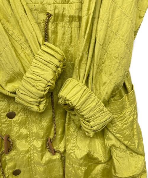 sara mallika（サラマリカ）sara mallika (サラマリカ) Square Stitch Long Coat イエロー サイズ:Sの古着・服飾アイテム