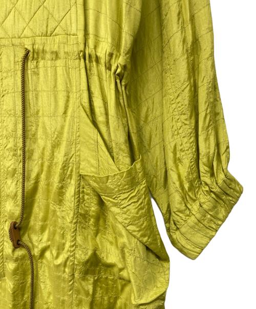 sara mallika（サラマリカ）sara mallika (サラマリカ) Square Stitch Long Coat イエロー サイズ:Sの古着・服飾アイテム