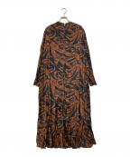 muller of yoshiokuboミュラーオブヨシオクボ）の古着「総柄ワンピース」｜ブラウン