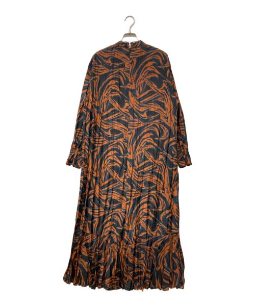 muller of yoshiokubo（ミュラーオブヨシオクボ）muller of yoshiokubo (ミュラーオブヨシオクボ) 総柄ワンピース ブラウン サイズ:38の古着・服飾アイテム