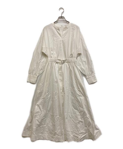 CADUNE（カデュネ）CADUNE (カデュネ) サイドギャザーワンピース ホワイト サイズ:SIZE 36の古着・服飾アイテム