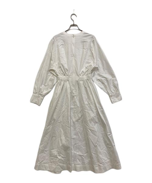 CADUNE（カデュネ）CADUNE (カデュネ) サイドギャザーワンピース ホワイト サイズ:SIZE 36の古着・服飾アイテム