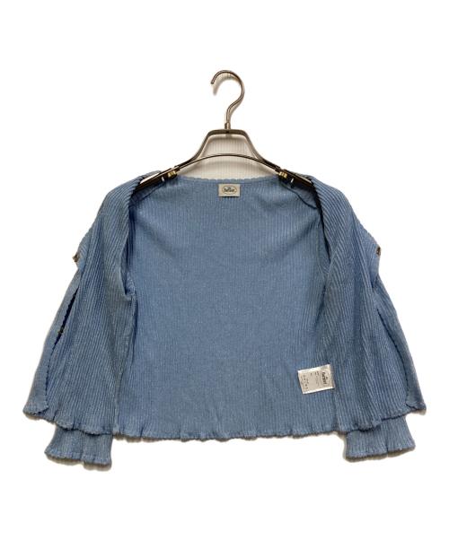 the Barnnet（ザ バーネット）the Barnnet (ザ バーネット) B Hook-Closure Knit Cardigan ブルー サイズ:FREEの古着・服飾アイテム