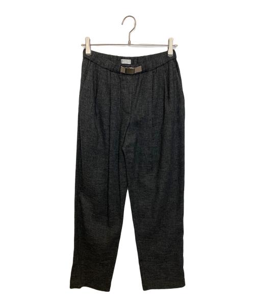 BRUNELLO CUCINELLI（ブルネロクチネリ）BRUNELLO CUCINELLI (ブルネロクチネリ) ストレートレッグ プリーツ トラウザーズ チャコールグレー サイズ:38の古着・服飾アイテム