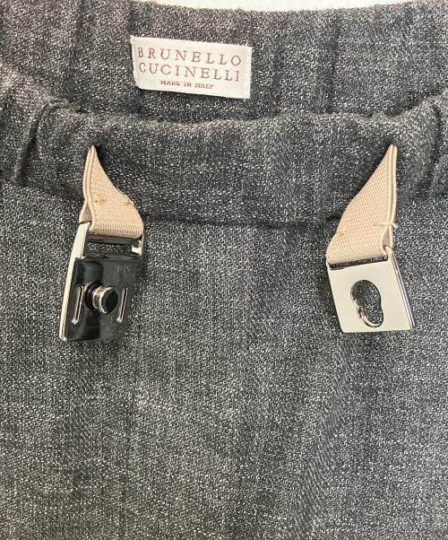 BRUNELLO CUCINELLI（ブルネロクチネリ）BRUNELLO CUCINELLI (ブルネロクチネリ) ストレートレッグ プリーツ トラウザーズ チャコールグレー サイズ:38の古着・服飾アイテム