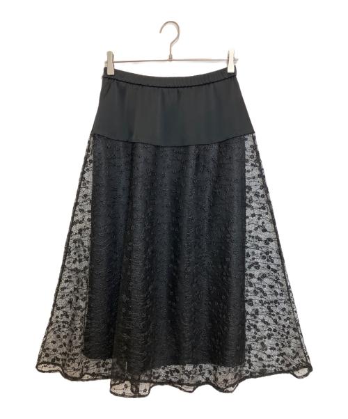 theory luxe（セオリーリュクス）theory luxe (セオリーリュクス) ギャザーフレアスカート ブラック サイズ:38の古着・服飾アイテム