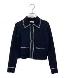 Sandro（サンドロ）の古着「ニットジャケット」｜ネイビー