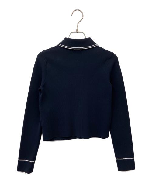 Sandro（サンドロ）Sandro (サンドロ) ニットジャケット ネイビーの古着・服飾アイテム