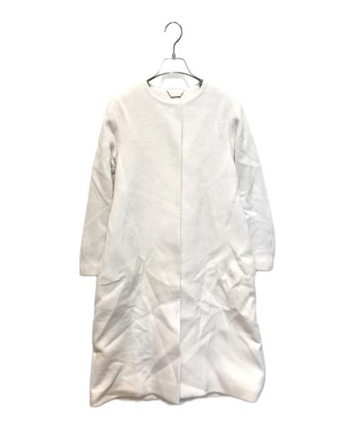 CELFORD（セルフォード）CELFORD (セルフォード) カシミア混ノーカラーコート CWFC235003 ホワイト サイズ:36の古着・服飾アイテム