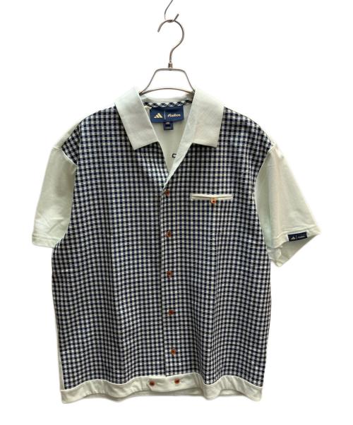 adidas（アディダス）adidas (アディダス) MALBON GOLF (マルボンゴルフ) ギンガムチェック フルオープンシャツ ブルー サイズ:2XL 未使用品の古着・服飾アイテム