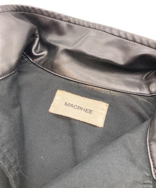 MACPHEE（マカフィー）MACPHEE (マカフィー) スラブバックサテンミリタリージャケット ブラック サイズ:36の古着・服飾アイテム