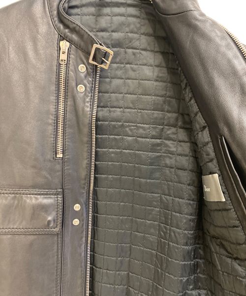 DIOR HOMME（ディオール オム）DIOR HOMME (ディオール オム) 裏地キルティング ジップアップレザージャケット/エディ期/Archive ブラック サイズ:46の古着・服飾アイテム