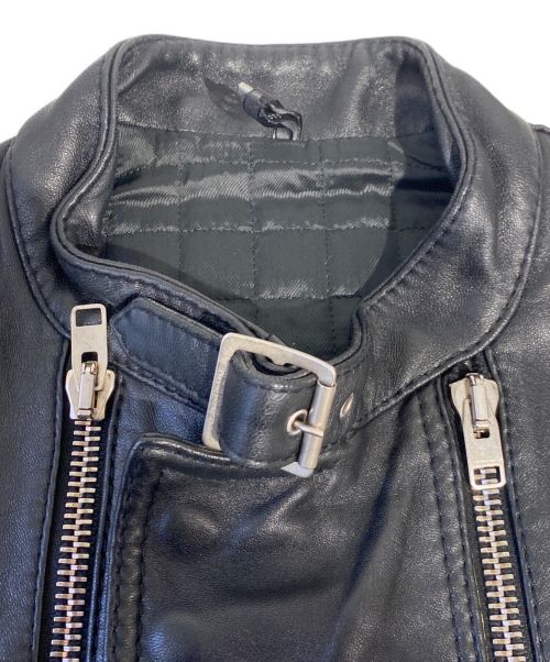 DIOR HOMME（ディオール オム）DIOR HOMME (ディオール オム) 裏地キルティング ジップアップレザージャケット/エディ期/Archive ブラック サイズ:46の古着・服飾アイテム