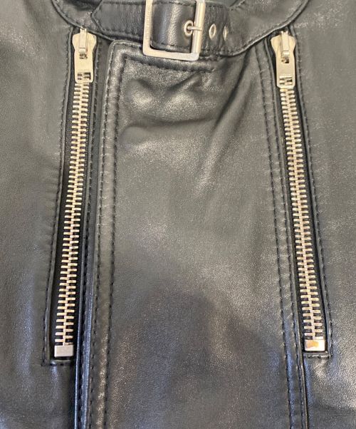 DIOR HOMME（ディオール オム）DIOR HOMME (ディオール オム) 裏地キルティング ジップアップレザージャケット/エディ期/Archive ブラック サイズ:46の古着・服飾アイテム