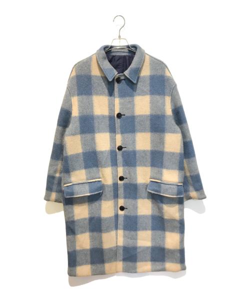 ISABEL MARANT（イザベルマラン）ISABEL MARANT (イザベルマラン) Kelyan Checked Single-breasted Coat MA0984-21A008H  ブルー×アイボリー サイズ:48の古着・服飾アイテム