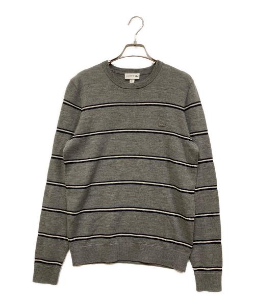 LACOSTE（ラコステ）LACOSTE (ラコステ) 鹿の子ボーダーセーター グレー サイズ:SIZE Sの古着・服飾アイテム