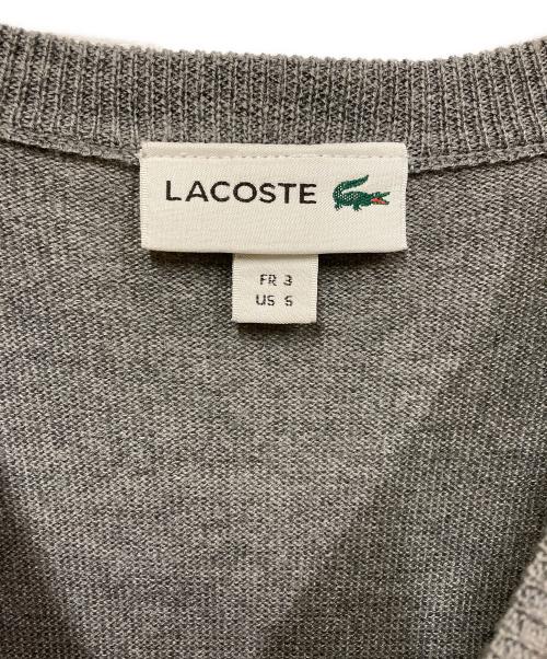 LACOSTE（ラコステ）LACOSTE (ラコステ) 鹿の子ボーダーセーター グレー サイズ:SIZE Sの古着・服飾アイテム