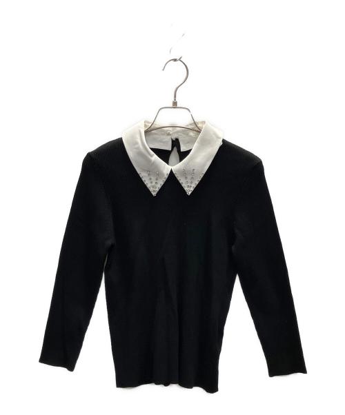 Apuweiser-riche（アプワイザーリッシェ）Apuweiser-riche (アプワイザーリッシェ) バリエーション襟付きニット ブラック サイズ:2 未使用品の古着・服飾アイテム