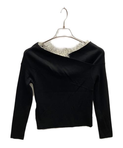 Apuweiser-riche（アプワイザーリッシェ）Apuweiser-riche (アプワイザーリッシェ) クロスレースニット ブラック サイズ:SIZE 2 未使用品の古着・服飾アイテム