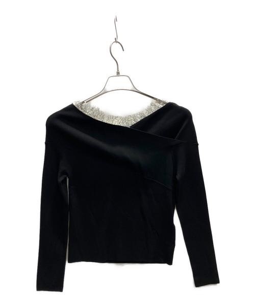 Apuweiser-riche（アプワイザーリッシェ）Apuweiser-riche (アプワイザーリッシェ) クロスレースニット ブラック サイズ:SIZE 2 未使用品の古着・服飾アイテム