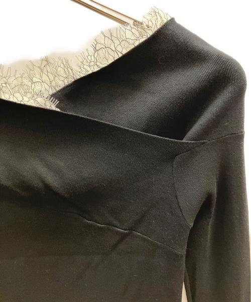 Apuweiser-riche（アプワイザーリッシェ）Apuweiser-riche (アプワイザーリッシェ) クロスレースニット ブラック サイズ:SIZE 2 未使用品の古着・服飾アイテム