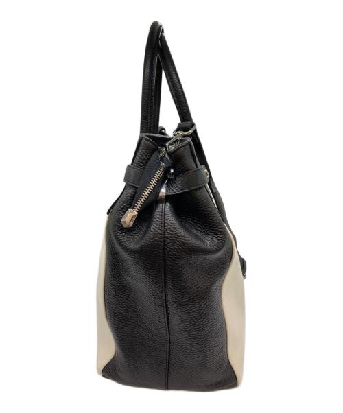 Gianni Notaro（ジャンニ ノターロ）Gianni Notaro (ジャンニ ノターロ) carol J (キャロルジェイ) 別注 レザー×キャンバス トートバッグ アイボリー×ブラックの古着・服飾アイテム