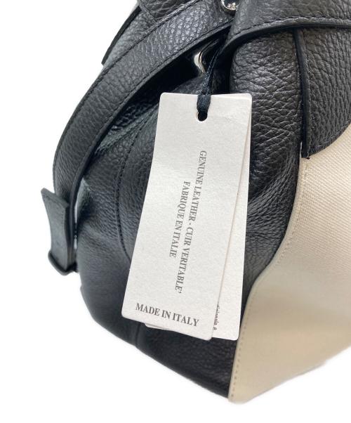 Gianni Notaro（ジャンニ ノターロ）Gianni Notaro (ジャンニ ノターロ) carol J (キャロルジェイ) 別注 レザー×キャンバス トートバッグ アイボリー×ブラックの古着・服飾アイテム