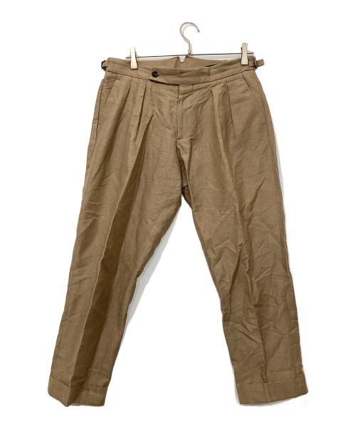 BERWICH（ベルウィッチ）BERWICH (バーウィック) scotch ツープリーツサイドアジャスター付きパンツ ブラウン サイズ:46の古着・服飾アイテム