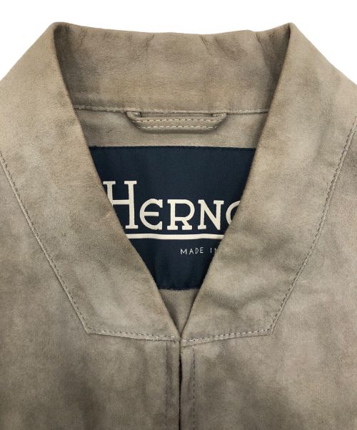 HERNO（ヘルノ）HERNO (ヘルノ) ストレッチゴートスエードジップアップブルゾン ベージュ サイズ:46の古着・服飾アイテム