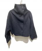 anuansアニュアンス）の古着「スタンドネックリバーショートコート」｜ブラック