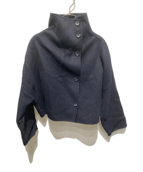 anuans（アニュアンス）anuans (アニュアンス) スタンドネックリバーショートコート ブラック サイズ:Freeの古着・服飾アイテム