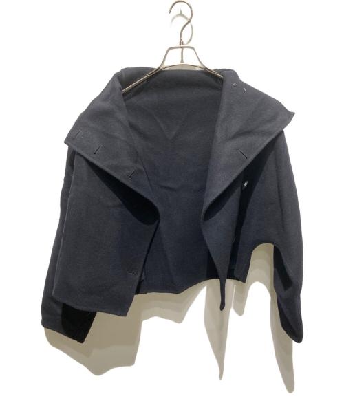 anuans（アニュアンス）anuans (アニュアンス) スタンドネックリバーショートコート ブラック サイズ:Freeの古着・服飾アイテム