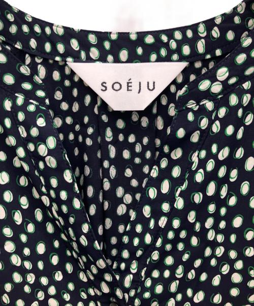 SOEJU（ソージュ）SOEJU (ソージュ) レオパード柄ワンピース ブラック サイズ:FREEの古着・服飾アイテム