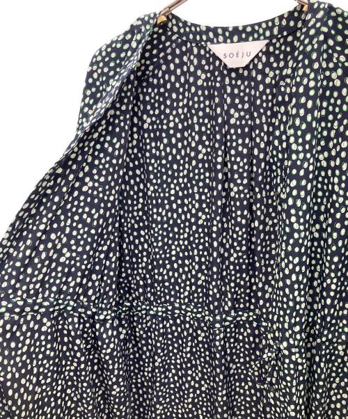 SOEJU（ソージュ）SOEJU (ソージュ) レオパード柄ワンピース ブラック サイズ:FREEの古着・服飾アイテム