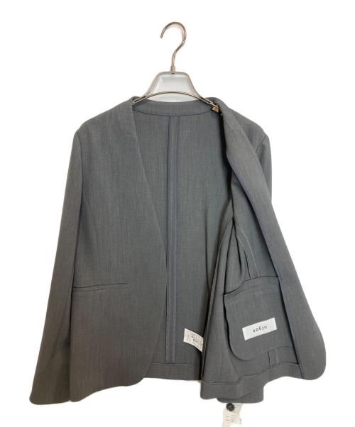 SOEJU（ソージュ）SOEJU (ソージュ) ウールライクノーカラージャケット グレー サイズ:M 未使用品の古着・服飾アイテム