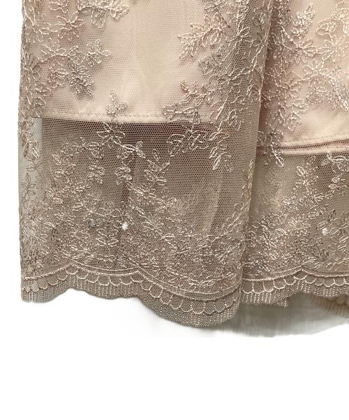 JILL STUART（ジルスチュアート）JILL STUART (ジルスチュアート) チュール刺しゅうフレアドレス ピンクの古着・服飾アイテム