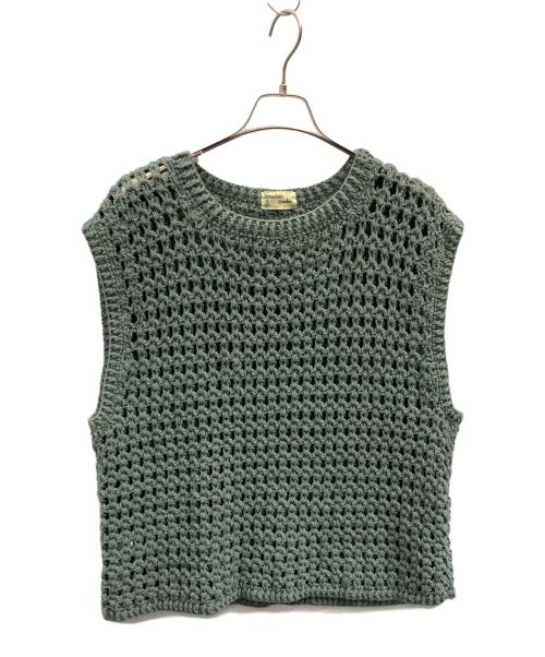 Niche.（ニッチ）Niche. (ニッチ) Mcmachan Woolen (マクマーンウーレン) メッシュニットベスト グリーン サイズ:フリーの古着・服飾アイテム